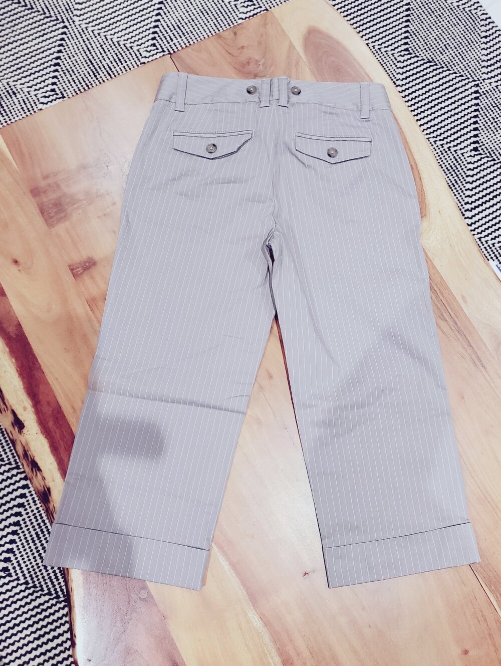 GAP Y2k New Pinstripe Crop Straight Capri Pants